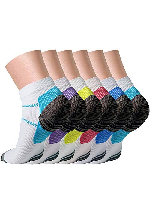 Compression Socks (3/6/7 Pairs) for Women and Men Sport Plantar Fasciitis Arch Best for Running,Flight,Travel,Nurses