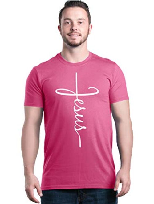 Shop4Ever  Short Sleeve Crew Neck Jesus Cross T-Shirt