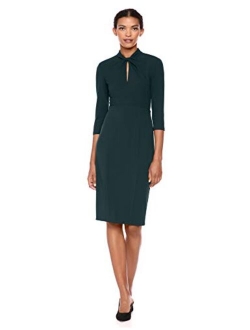 Women's Knotted Crepe Sheath Dress