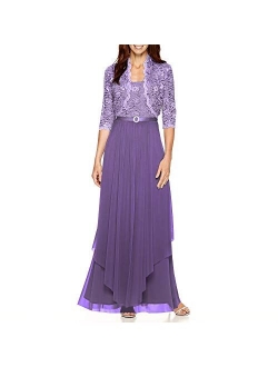 Womens Sequin Lace Long Jacket Dress - Mother Of The Bride Dress