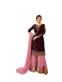 DELISA Ready Made New Designer Indian/Pakistani Sharara Style Salwar Suit for Women Fiona