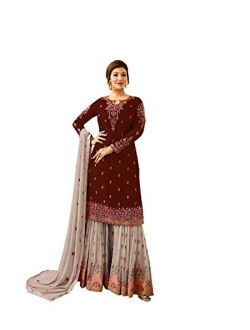 DELISA Ready Made New Designer Indian/Pakistani Sharara Style Salwar Suit for Women Fiona