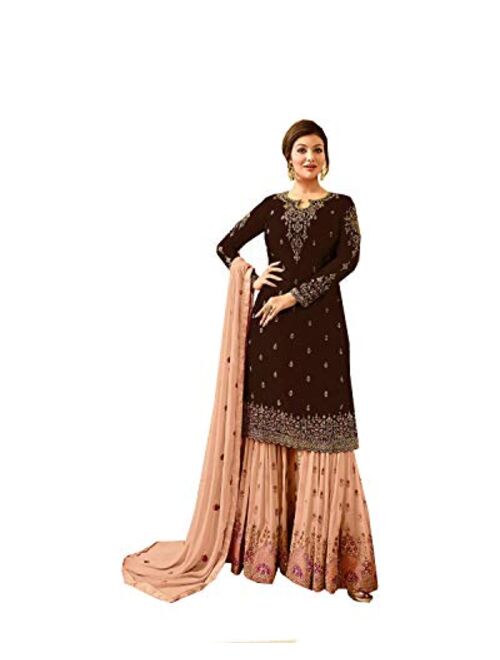 DELISA Ready Made New Designer Indian/Pakistani Sharara Style Salwar Suit for Women Fiona