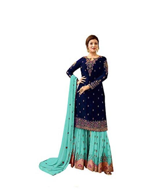 DELISA Ready Made New Designer Indian/Pakistani Sharara Style Salwar Suit for Women Fiona