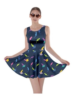 CowCow Womens Cats Kitten Meow Paw Pet Kitty Animals Claw Skater Dress, XS-5XL