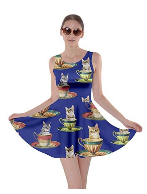 CowCow Womens Cats Kitten Meow Paw Pet Kitty Animals Claw Skater Dress, XS-5XL