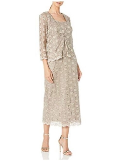 Women's 2 Piece Lace Swing Jacket Dress