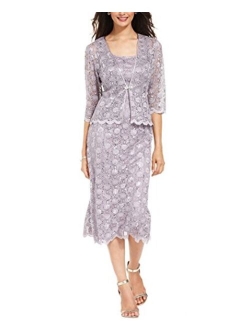 Women's 2 Piece Lace Swing Jacket Dress