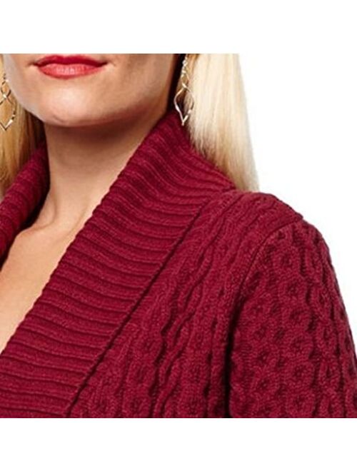 Leo & Nicole Ladies Cable Cardigan