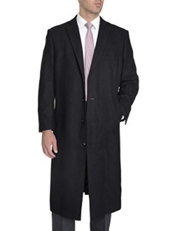 Men's Wool Cashmere Single Breasted Full Length Overcoat Top Coat