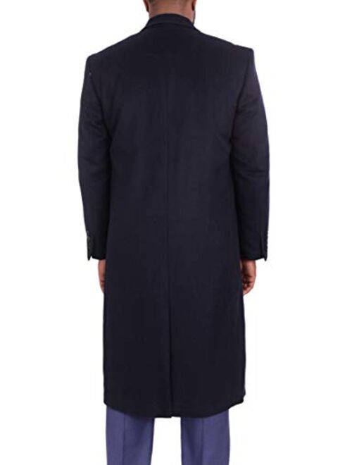 Men's Wool Cashmere Single Breasted Full Length Overcoat Top Coat