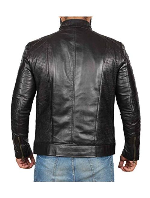Leather Jackets for Men - Black Cafe Racer Mens Leather Jacket