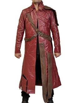 LP-FACON Mens Cosplay Hero Star Costume Leather Trench Coat Winter Collection