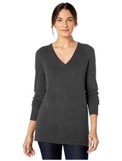 Amazon Brand - Lark & Ro Women's Long Sleeve Tunic V-Neck Sweater