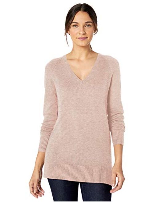 Amazon Brand - Lark & Ro Women's Long Sleeve Tunic V-Neck Sweater