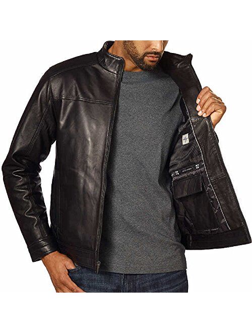 Boston Harbour Men's Genuine Zealand Lambskin Leather Jacket