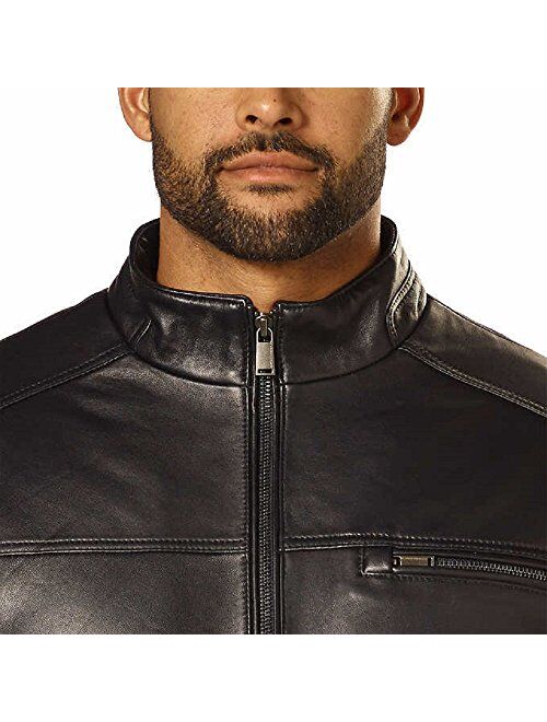 Boston Harbour Men's Genuine Zealand Lambskin Leather Jacket