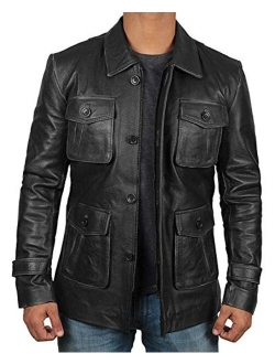 Mens Black Leather Jacket | Real Lambskin Jackets Car Coat