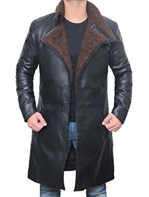 Blingsoul Leather Coats for Men - Swedish Bomber Shearling PU Leather Jacket Men