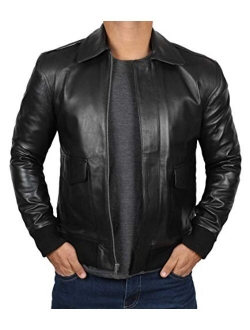 Blingsoul Leather Bomber Jackets for Men -100% Real Leather Jacket for Mens