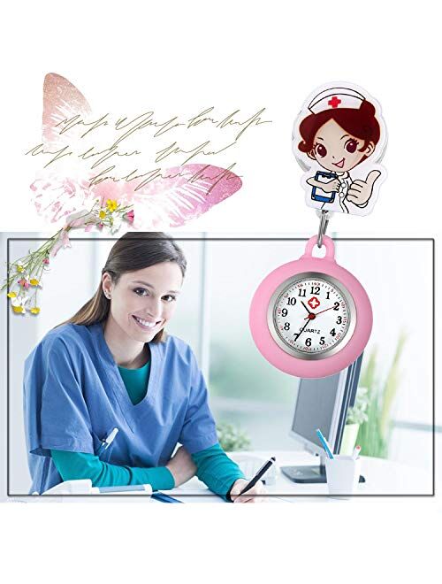 Women's Nurse Watch Clip-on Stethoscope Badge Doctors Medical Lapel Pocket Clasp Fob Watches Cute Style for Girls