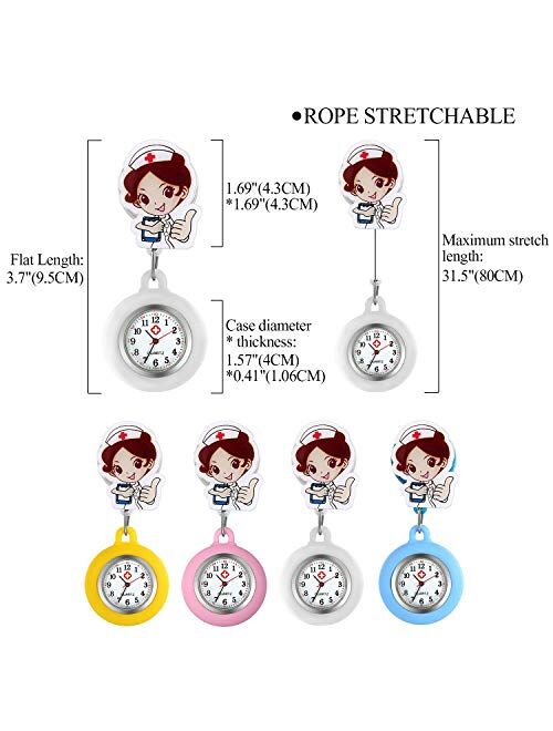 Women's Nurse Watch Clip-on Stethoscope Badge Doctors Medical Lapel Pocket Clasp Fob Watches Cute Style for Girls