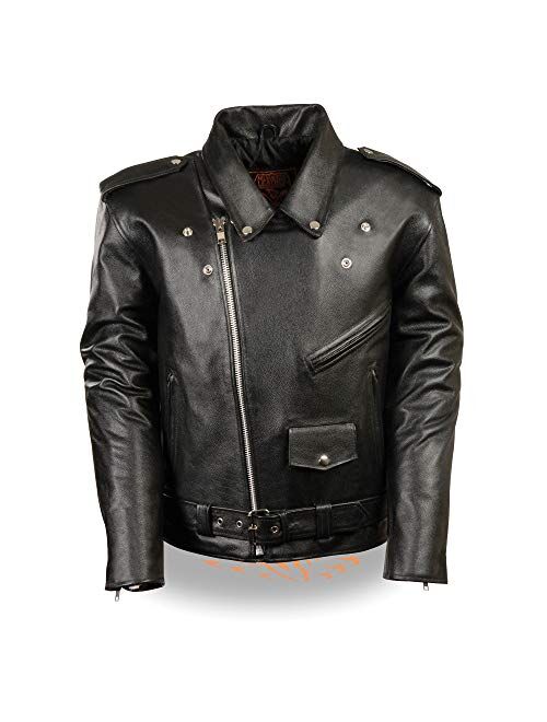 Milwaukee Leather Men's Classic Police Style M/C Jacket Big 3X - Lkm1781-Black -3X