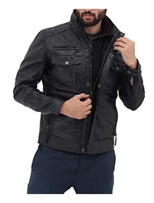 Leather Jacket Mens - Real Lambskin Brown Mens Leather Jacket & Coats for Men