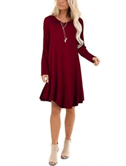 Women Casual Fall Dress - Long Bell Sleeve Pleated Bodycon Fitted Mini Work Clothes Club Outfit