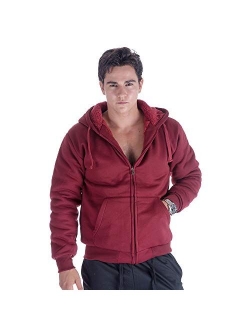 Men's Sherpa Lined Zip Up Hoodie Thick Warm Winter Outdoor Jacket Hooded Sweatshirt