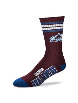 For Bare Feet Men's NHL 4 Stripe Deuce Crew Socks