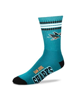 For Bare Feet Men's NHL 4 Stripe Deuce Crew Socks