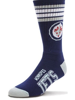 For Bare Feet Men's NHL 4 Stripe Deuce Crew Socks