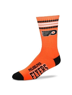 For Bare Feet Men's NHL 4 Stripe Deuce Crew Socks