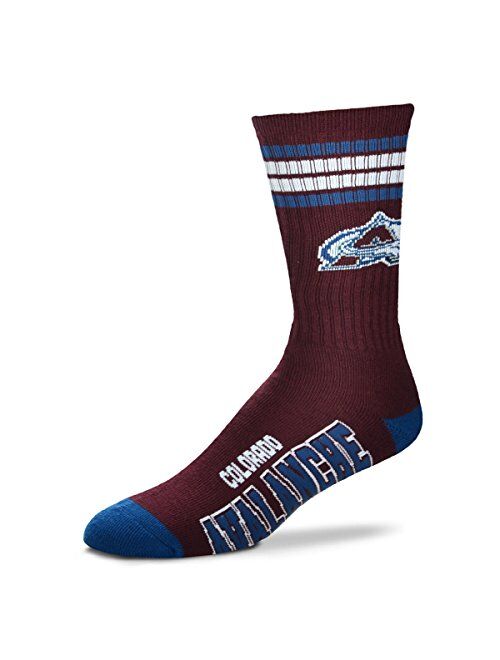 For Bare Feet Men's NHL 4 Stripe Deuce Crew Socks