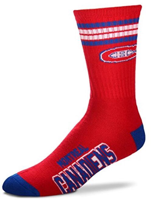 For Bare Feet Men's NHL 4 Stripe Deuce Crew Socks