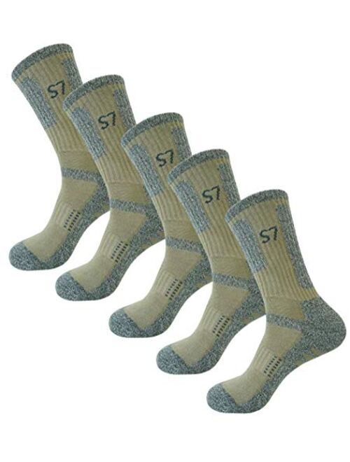 SEOULSTORY7 5pack Men's Climbing DryCool Cushion Hiking/Performance Crew Socks