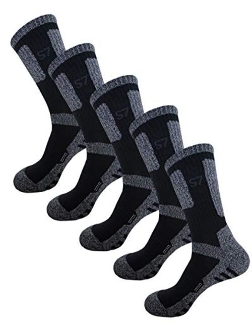 SEOULSTORY7 5pack Men's Climbing DryCool Cushion Hiking/Performance Crew Socks