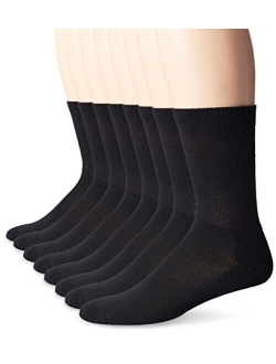 MediPeds Mens Diabetic Extra Wide Non-Binding Top Crew Socks with COOLMAX Fiber 8 Pairs