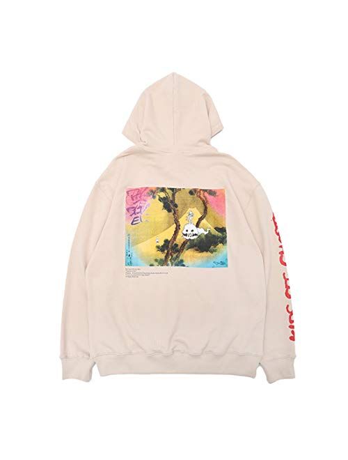 NAGRI Kanye See Ghosts Heavyweight Sweatshirts Hip Hop Graphic Trendy Hooded Hoodies Apricot