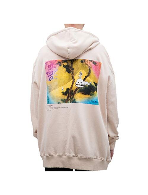 NAGRI Kanye See Ghosts Heavyweight Sweatshirts Hip Hop Graphic Trendy Hooded Hoodies Apricot