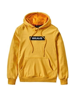 MEET BRAVE Mens Graphic Blend Fleece Hoodie Pullover Plain Classic Casual Hooded Sweatshirt