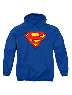 Superman Classic Logo Pull-Over Hoodie Sweatshirt & Stickers