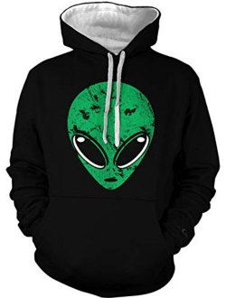 Alien Head - Martian Outer Space Unisex Hoodie Sweatshirt