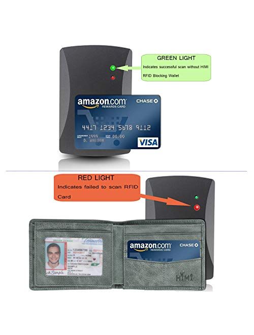 Wallet for Men-Genuine Leather RFID Blocking Bifold Stylish Wallet With 2 ID Window (Gray Green)