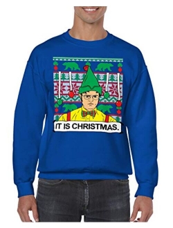 SpiritForged Apparel Dwight It is Christmas Ugly Unisex Crewneck Sweater