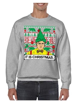 SpiritForged Apparel Dwight It is Christmas Ugly Unisex Crewneck Sweater