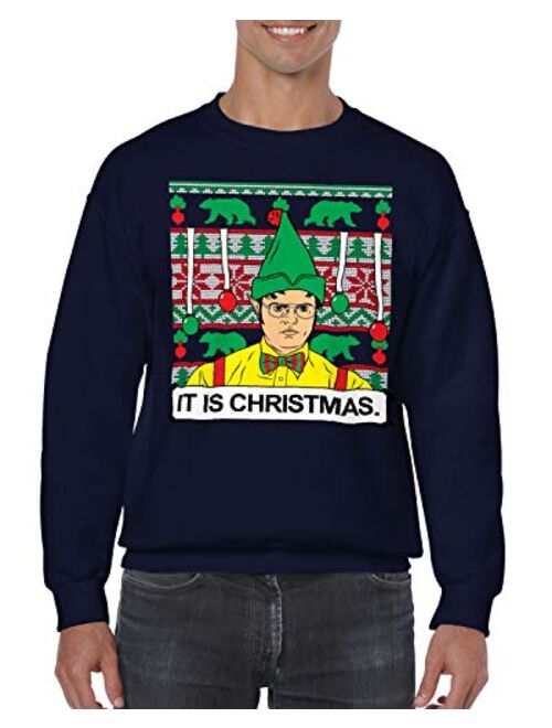 SpiritForged Apparel Dwight It is Christmas Ugly Unisex Crewneck Sweater