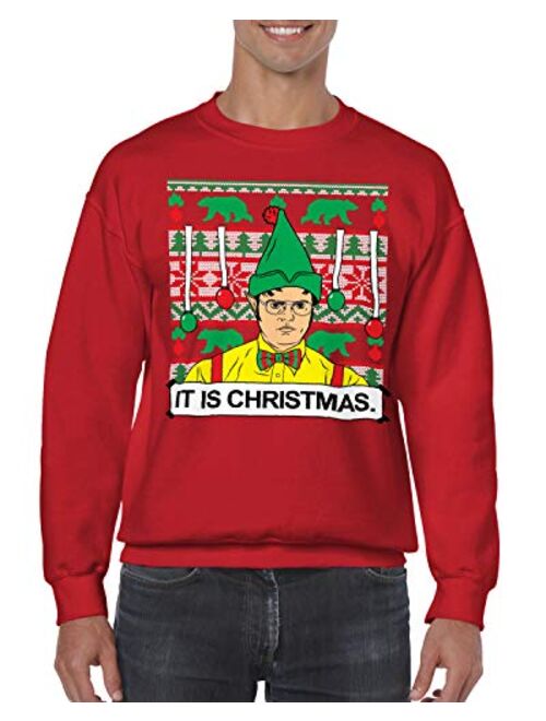 SpiritForged Apparel Dwight It is Christmas Ugly Unisex Crewneck Sweater