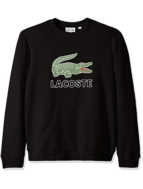 Lacoste Men's Long Sleeve Graphic Croc Brushed Fleece Jersey Sweatshirt